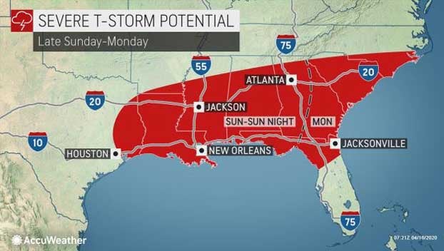 More severe weather in Mississippi possible on Sunday, forecasters