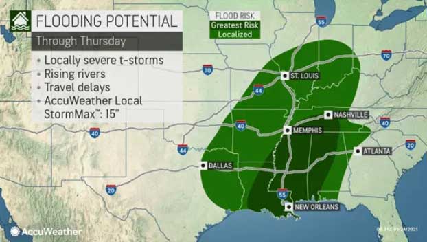 Mississippi in path of severe weather threat, major rainfall, tornadoes