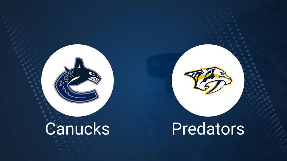 Where to Watch Nashville Predators vs. Vancouver Canucks on TV or